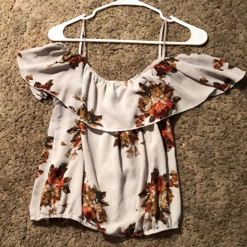 Off the shoulder floral blouse